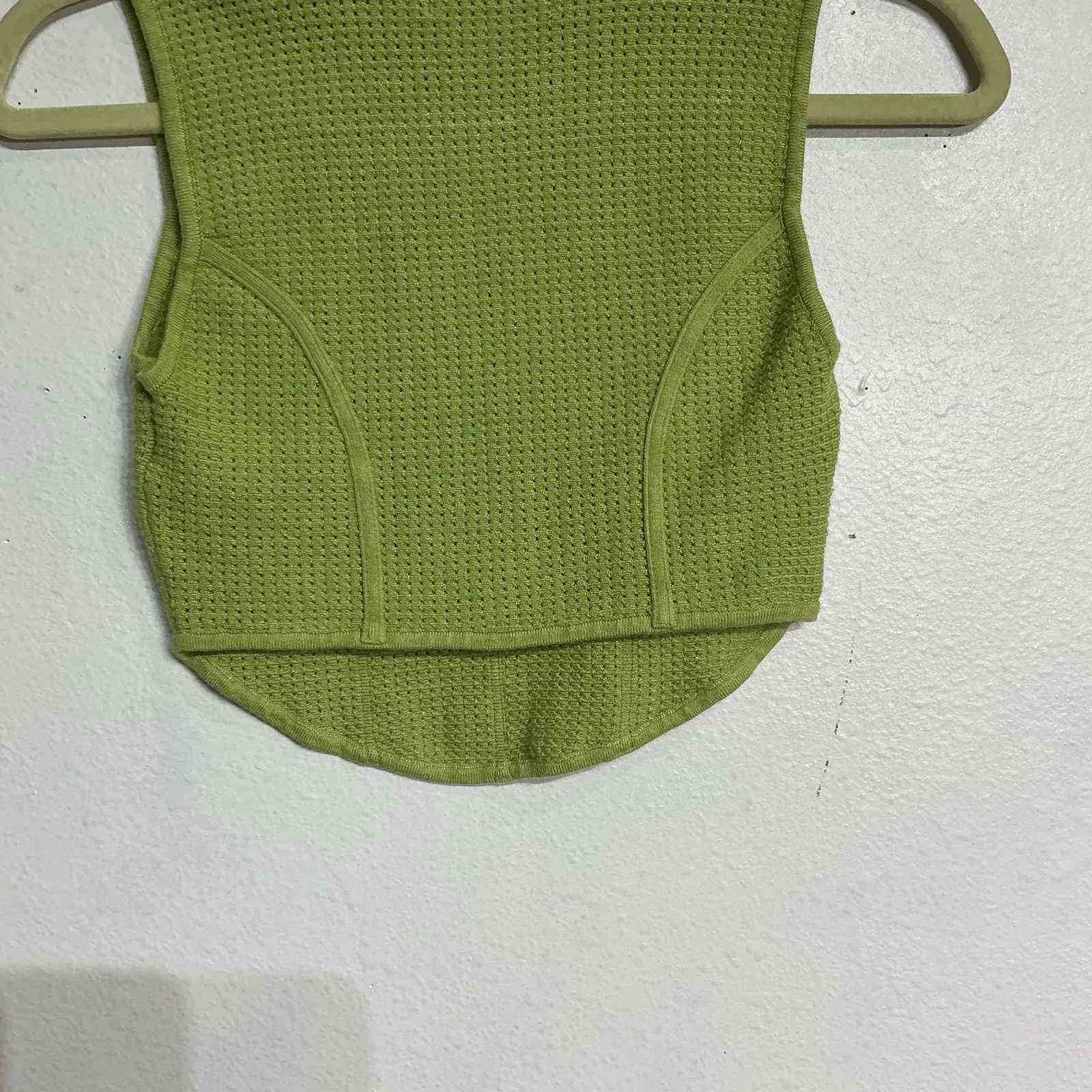 House of Harlow 1960 Green Sleeveless Sweater Knit Top Sz XS - Image 7