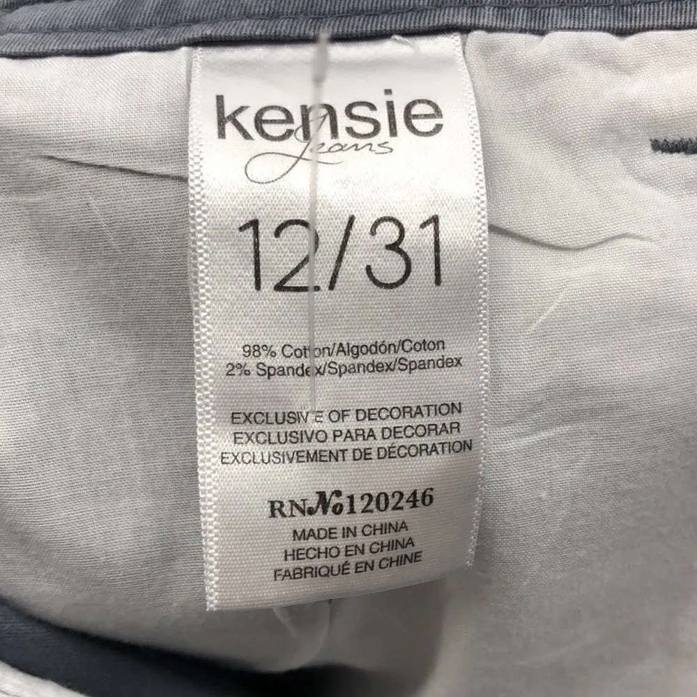 Kensie gray flat front ankle pants with gray lined sides - Image 4