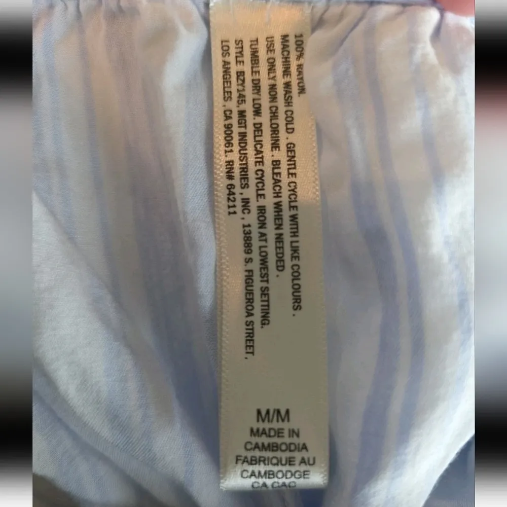 In Bloom 3 Pcs Pajamas By Jonquil Eyelet Lace Trim Blue White Stripe Feminine - Image 7