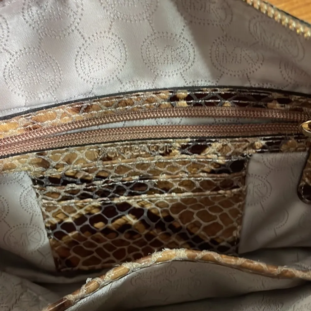 Michael Kors Embossed Leather Crossbody Bag‎ Brown Python Snakeskin - Image 7