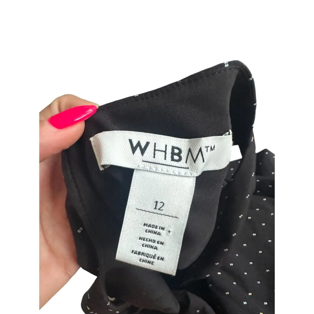 WHBM White House Black Market Black Polka Dot Tank Top Size 12 - Image 6