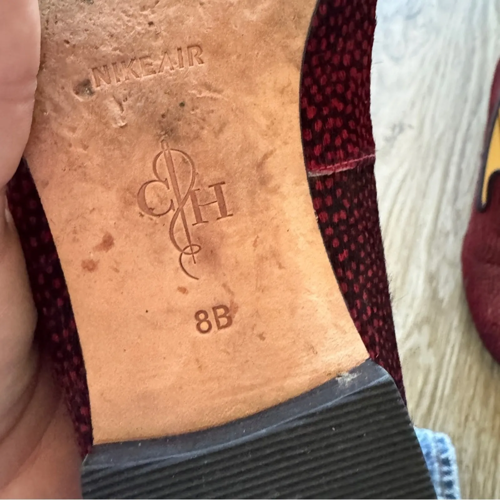 Cole Haan Red Spotted Calf Hair Slip On Loafers Womens 8 Flats Comfortable Shoes - Image 6