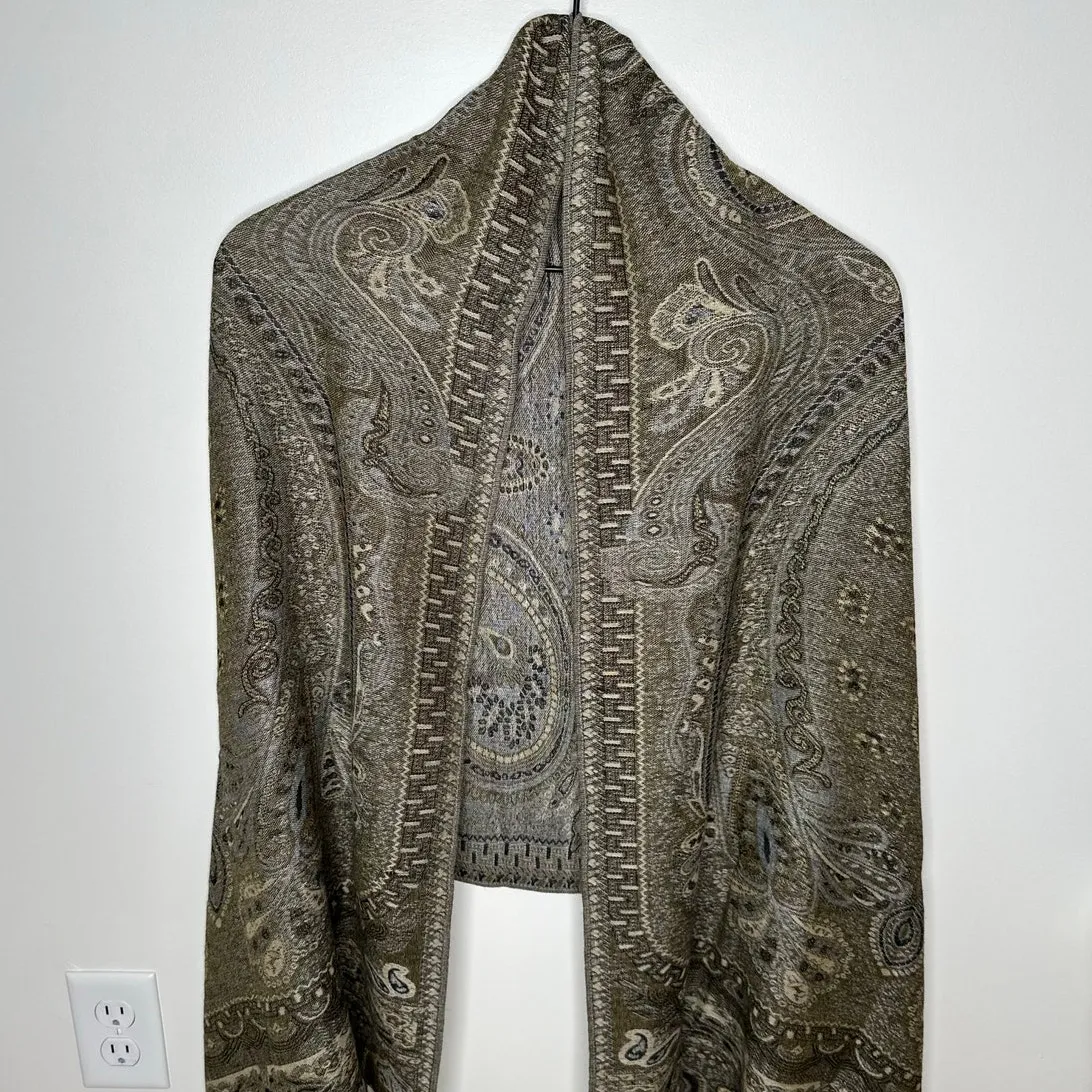 Pashmina Silk Golden Shawl - Wrap - Scarf - Image 2