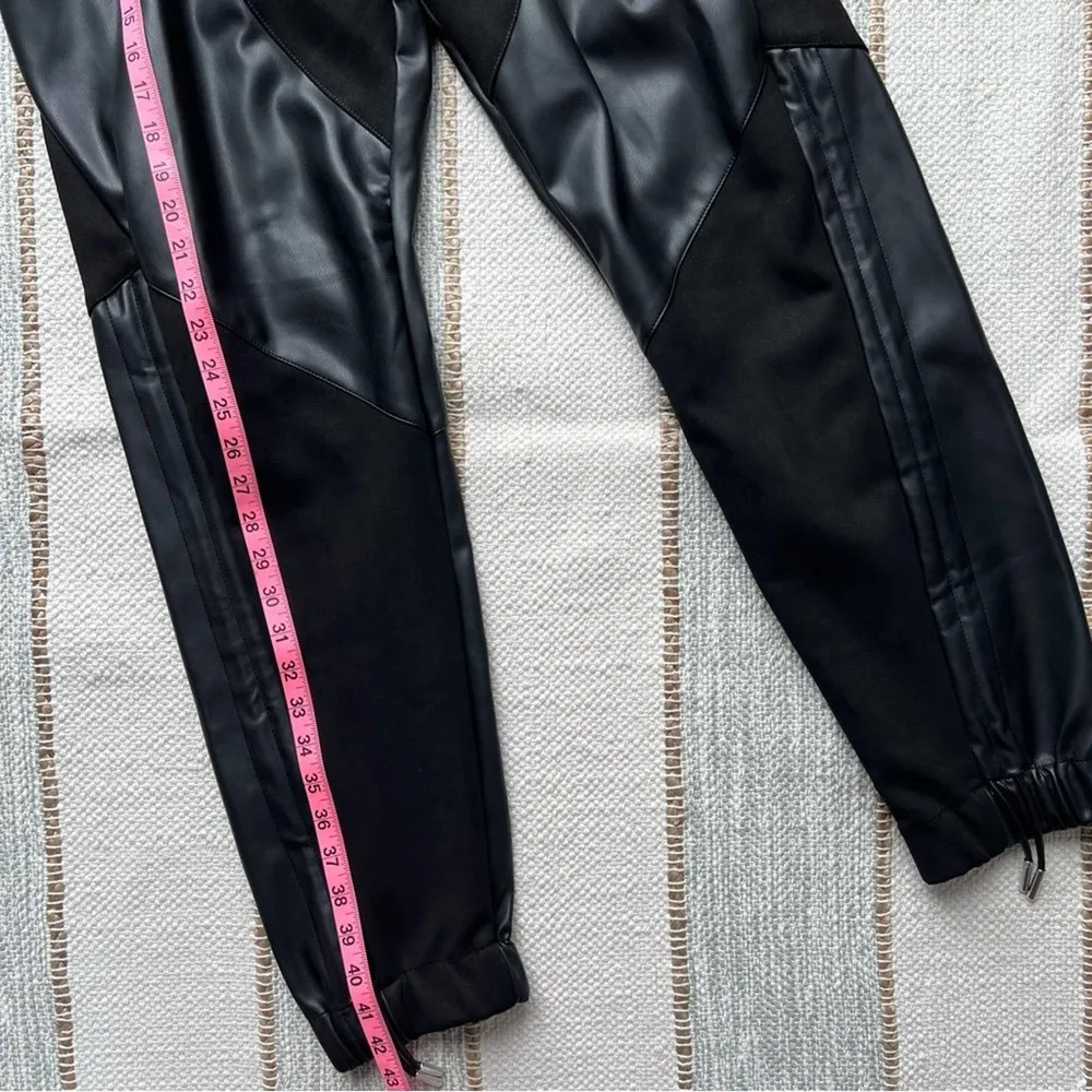 Maniere De Voir Black Flaux Leather High Rise Joggers Women’s Size US 10 - Image 2
