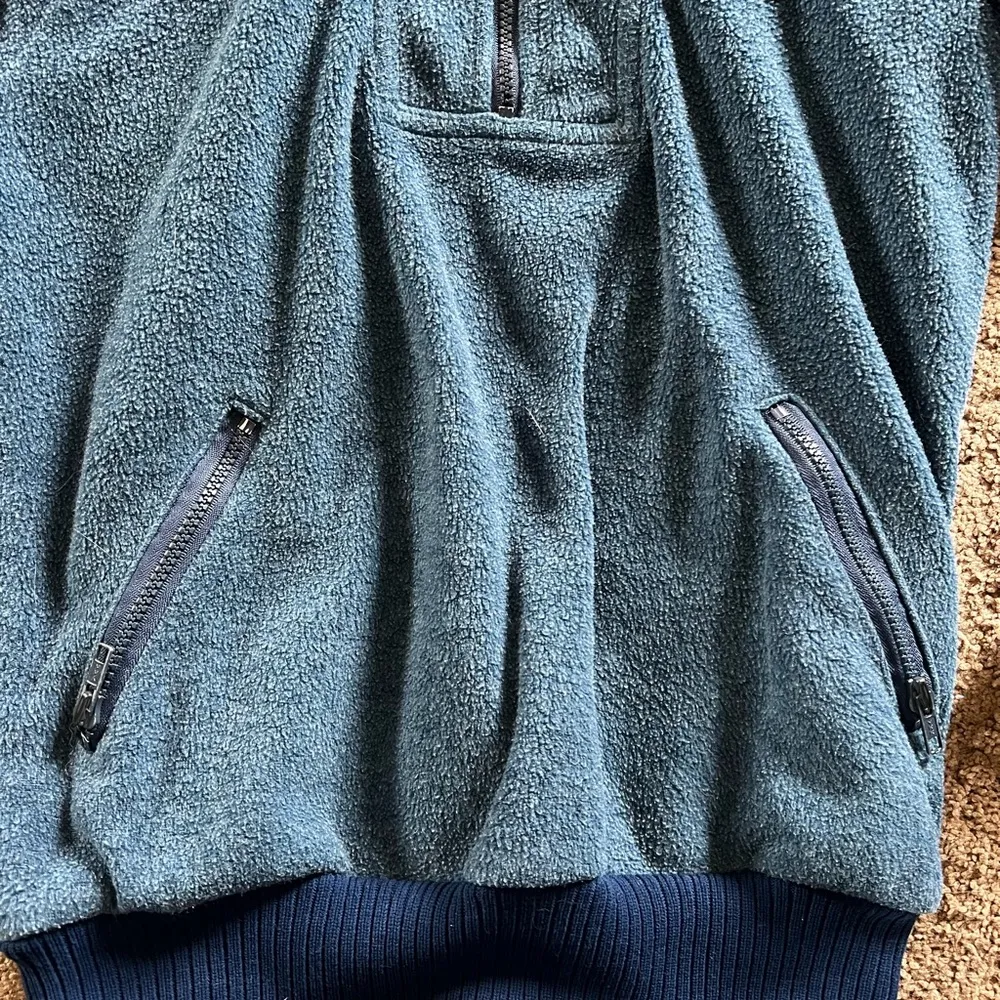 Vintage 70’s  Blue Fleece Half Zip Pullover - Image 6