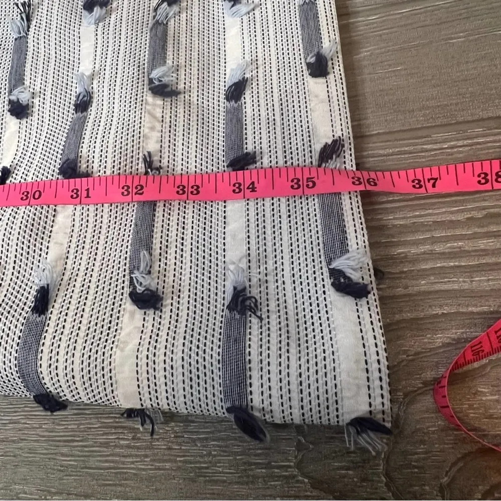 Shoshanna fringe tweed stripe blue and white sheath dress sz 6 - Image 7