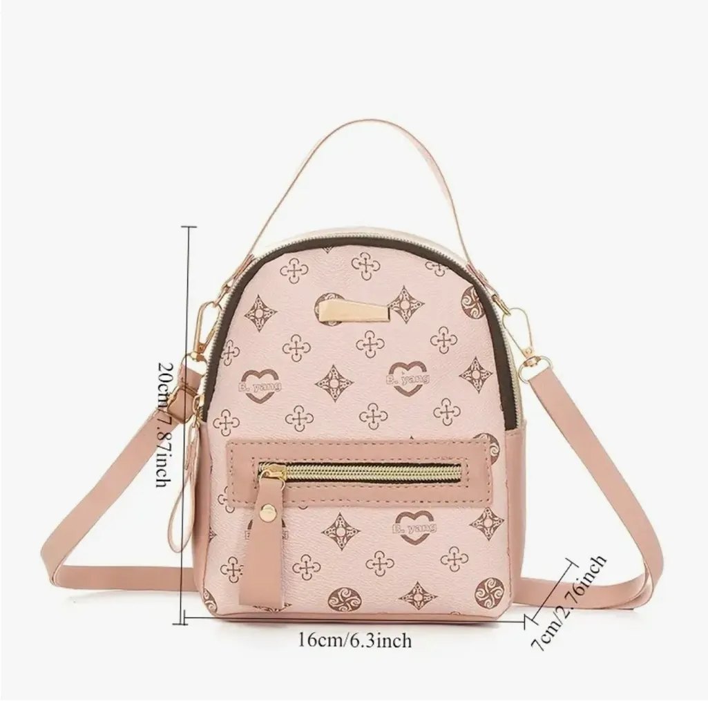 Unbranded Women’s Fashionable Dark Brown Mini Backpack - Image 4