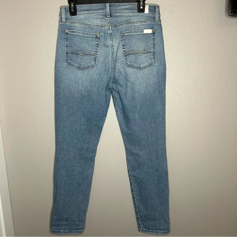 7 for all Mankind Josefina distressed skinny boyfriend jeans women’s size 28 - Image 4