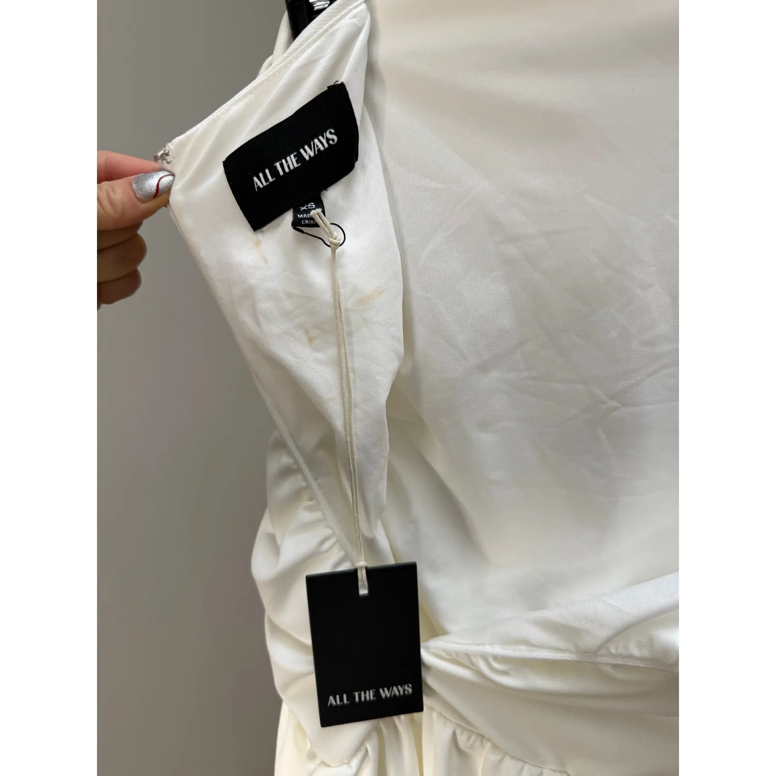 NEW All the Ways Orelia Maxi Dress Womens XS White Sleeveless Minimalist Chic - Image 7