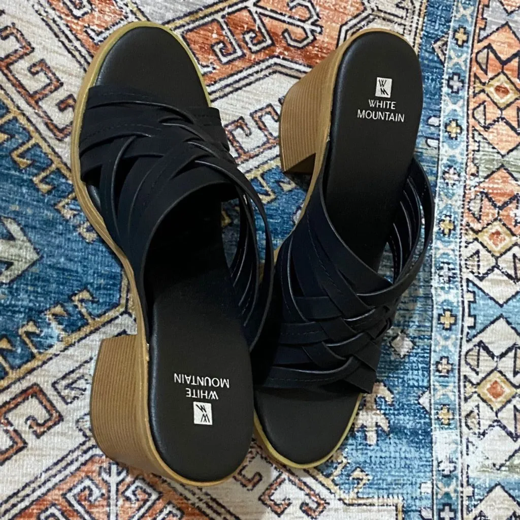 White Mountain Black Be Happy Weave Heel Size 10M - Image 7