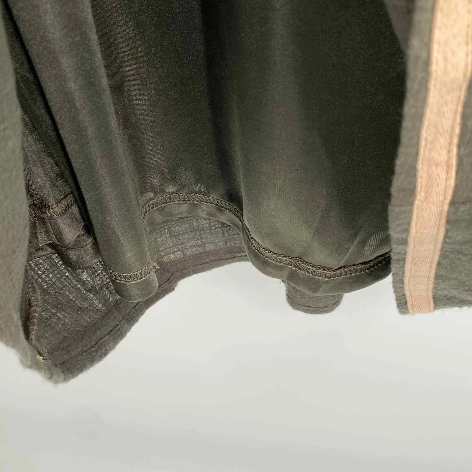 THML Tunic Shift Dress womens small Olive Green Embroidered Ruffle sleeve Cotton - Image 8