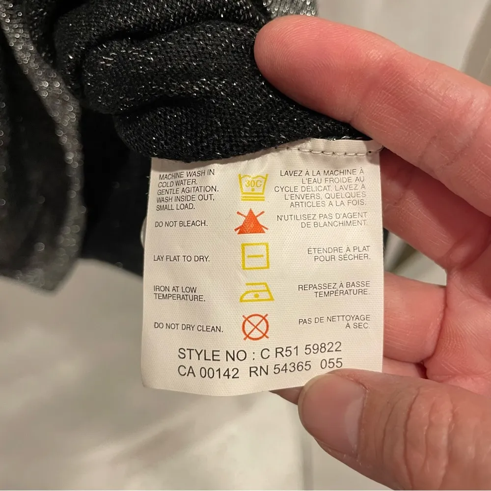 Cute Vintage 90’s metallic silver short sleeve luxury sweater fancy Black Size M - Image 10