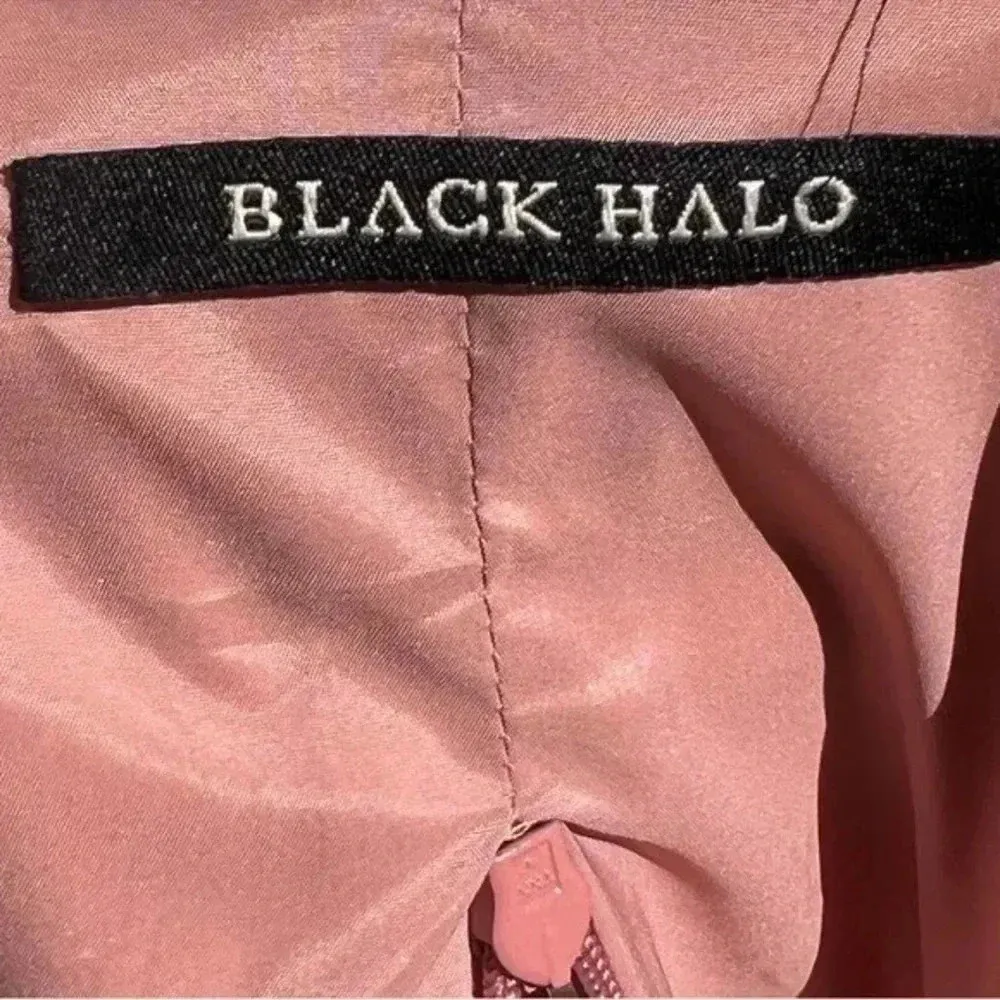 Black Halo | Pink Blush Champagne Satin Cut Out Sheath Dress Size 2 XS - Image 2