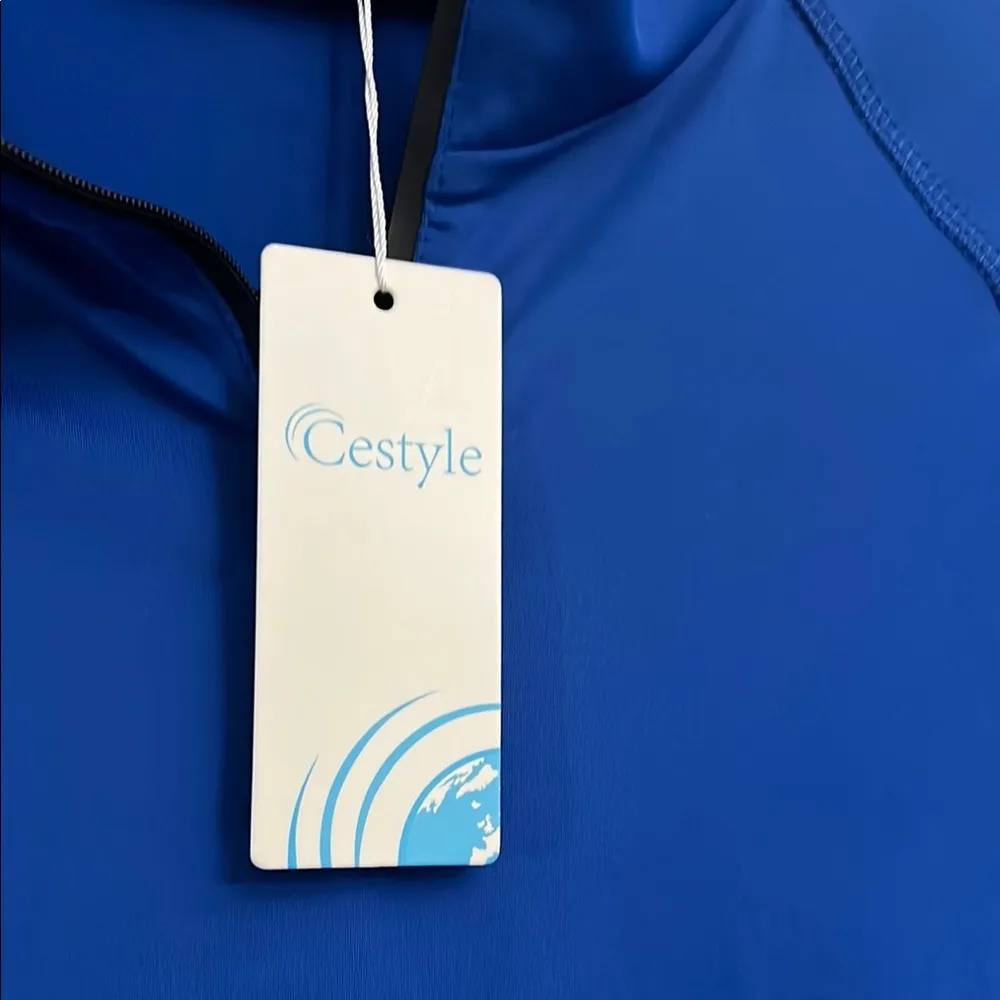 Women's Workout Shirts UPF 50+ Sun Protection Long Sleeve Blue Size XL - Image 3