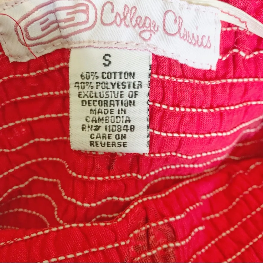 ES College Classics Ladies University of WI Badgers Red Smocked Tube Dress S - Image 4