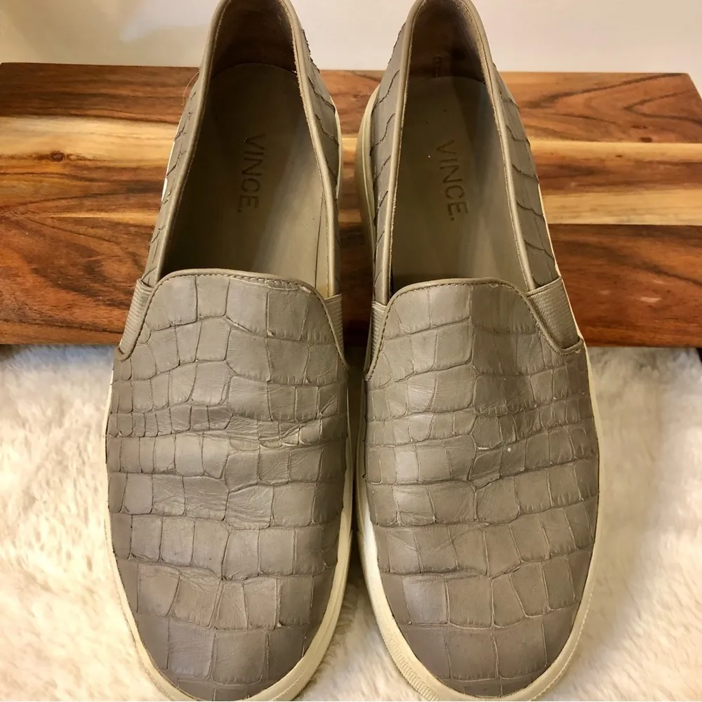VINCE Blair Alligator Croc Embossed Slip On Sneaker - Image 5