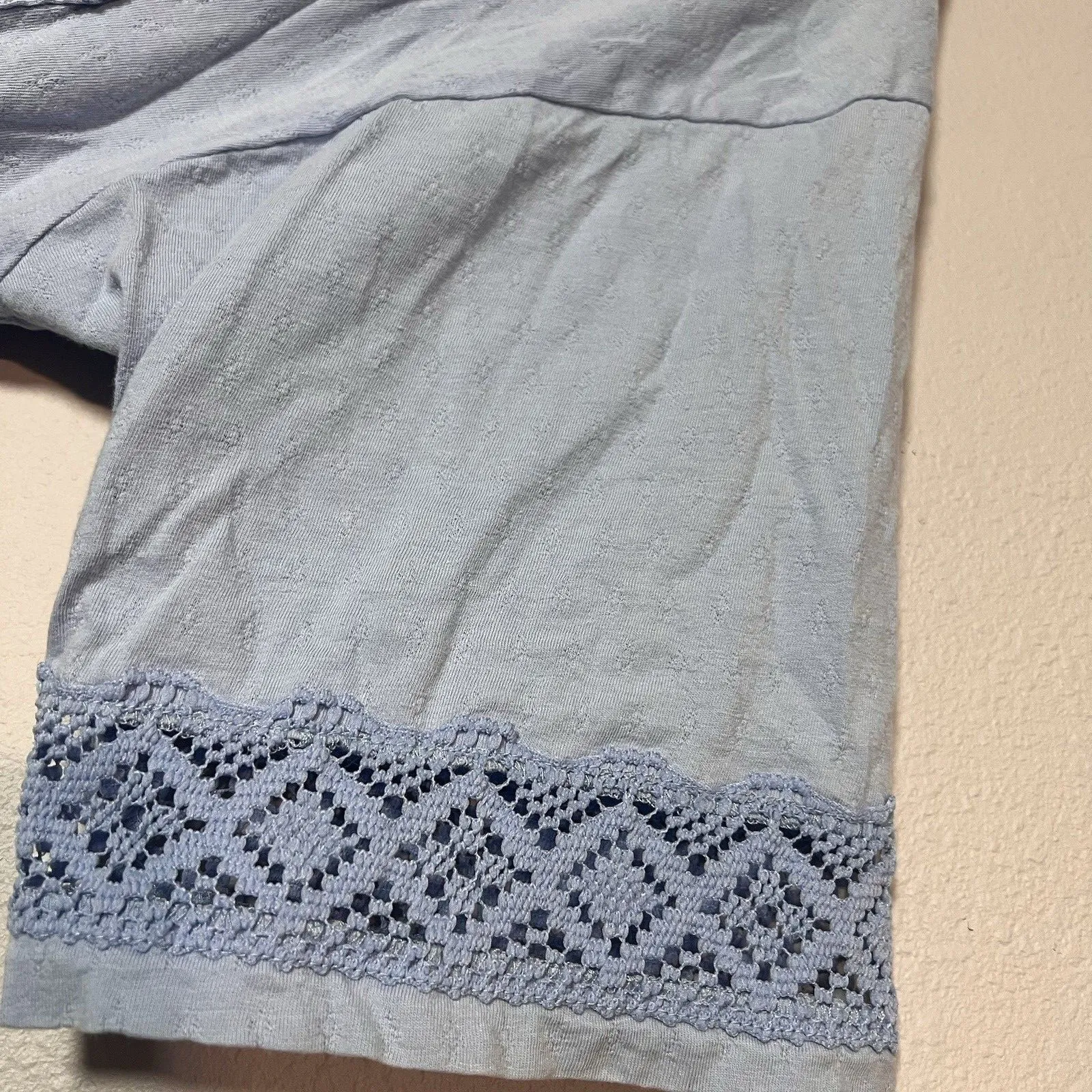 Vintage Victoria’s Secret Gold Label Button Up Nightgown Sleep Shirt Blue Small - Image 6