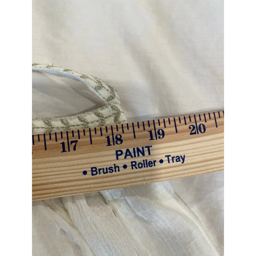 Vanessa Virginia Women's Top Size 2 Boho Crochet Trim Sleeveless White Blouse - Image 9