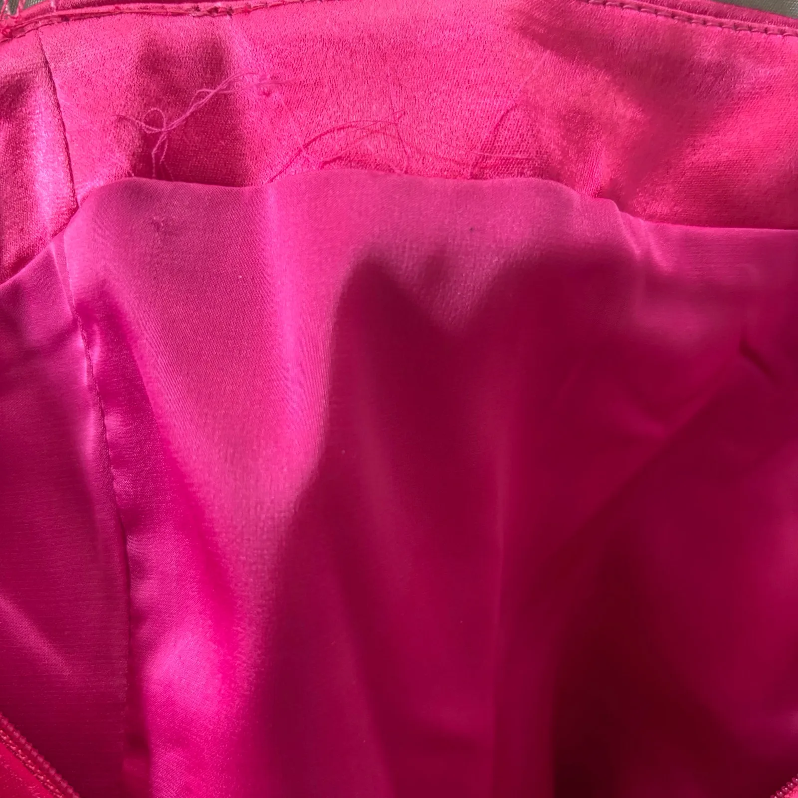 16Arlington Himawari Dress Strapless Feather Trimmed Knot Satin Pink Midi Size 2 - Image 10