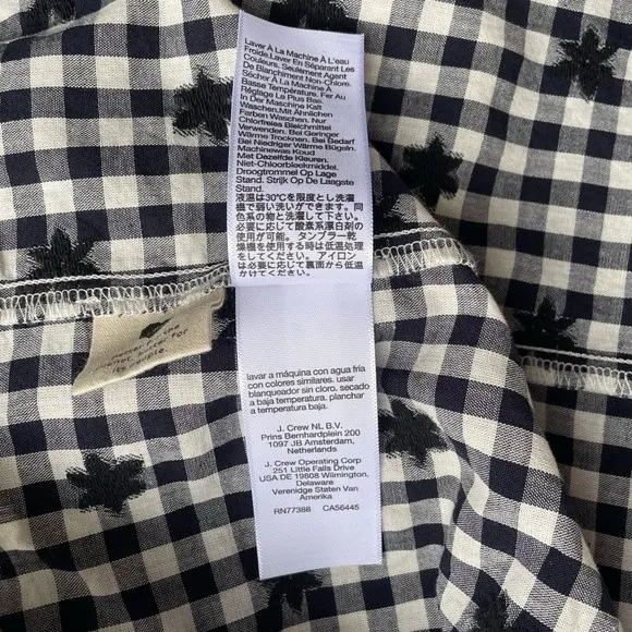 NWT Madewell Gingham Print Ruffle Hem Tent Midi Dress Black & White Size 12 NEW - Image 14