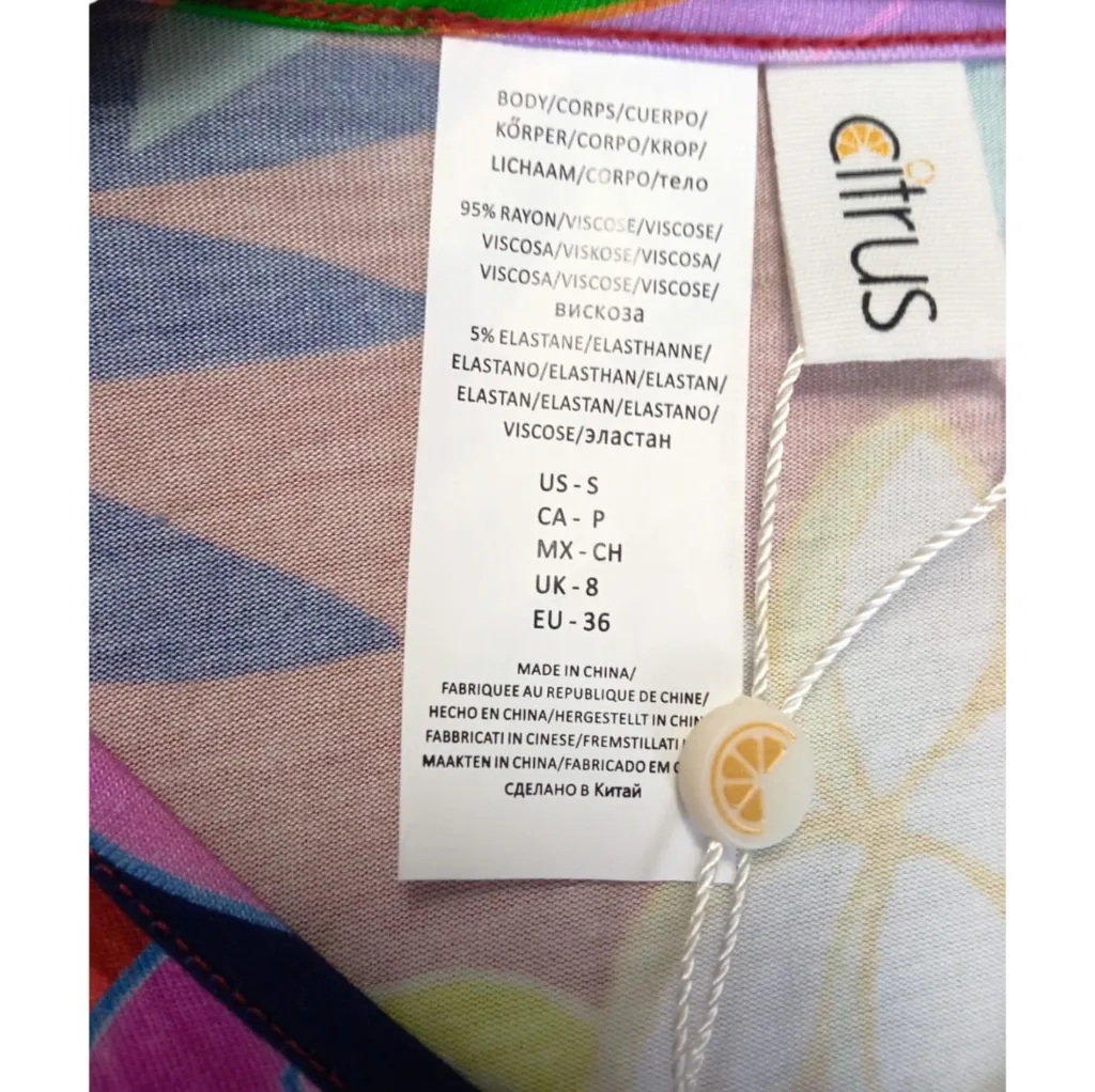 CITRUS Women's In The Topics V Neck Tunic Swimsuit Cover Flowers Sz S NWT ♻️ Yellow - Image 8