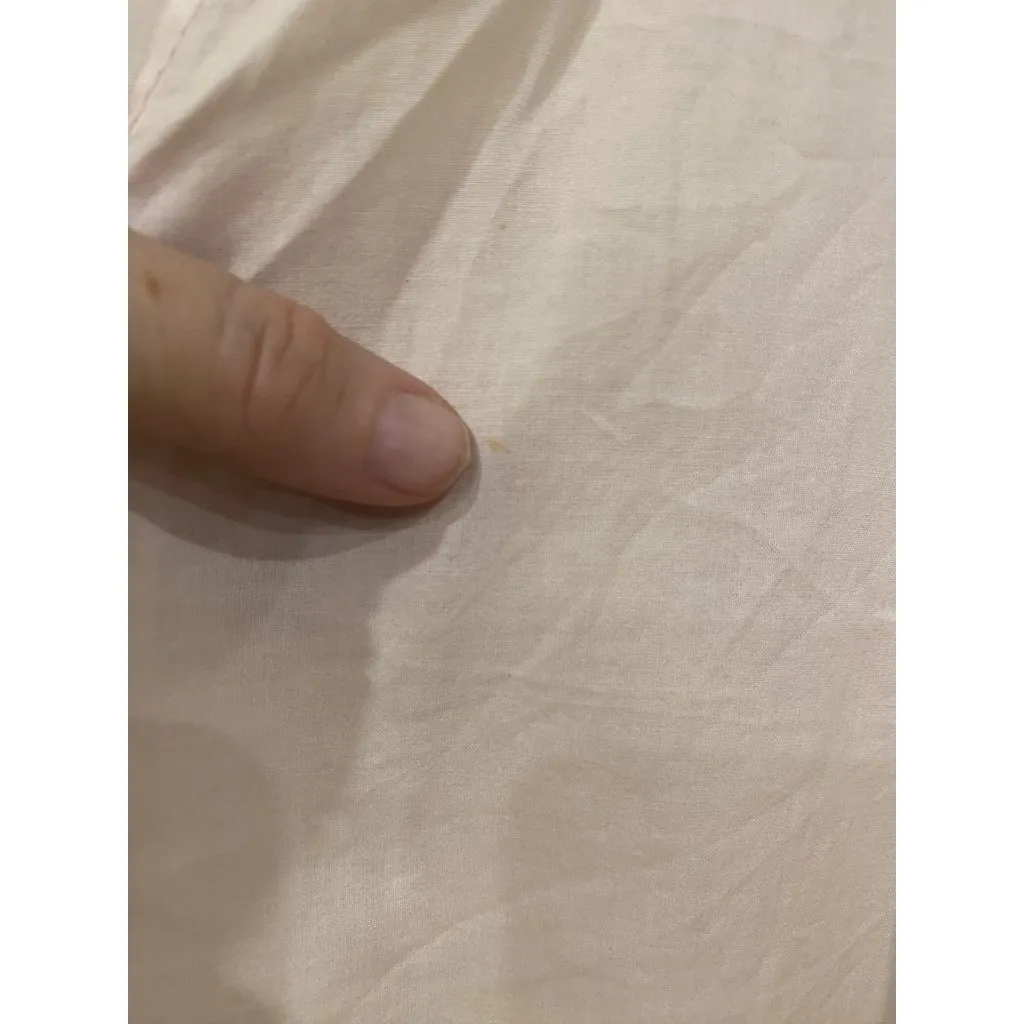 Xirena Shirt Womens Medium Light Pink Ruffle Hem V Neck 100% Cotton Made USA - Image 4