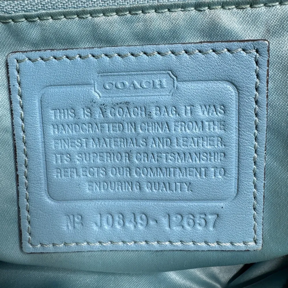 Zoe Hobo Bag Purse Jacquard Beige SILVER Monogram Canvas F12657 - Image 10