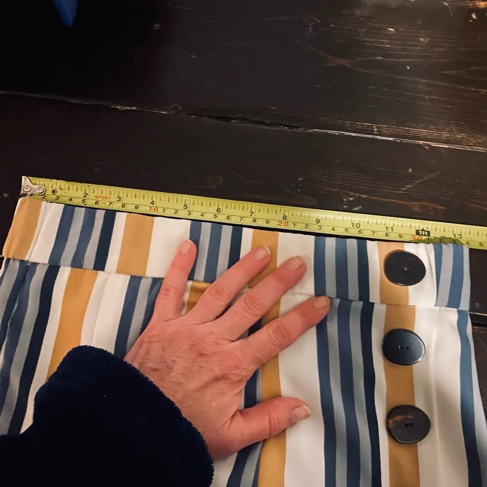 Zara Tan and Blue Wide Leg Pants - Image 8