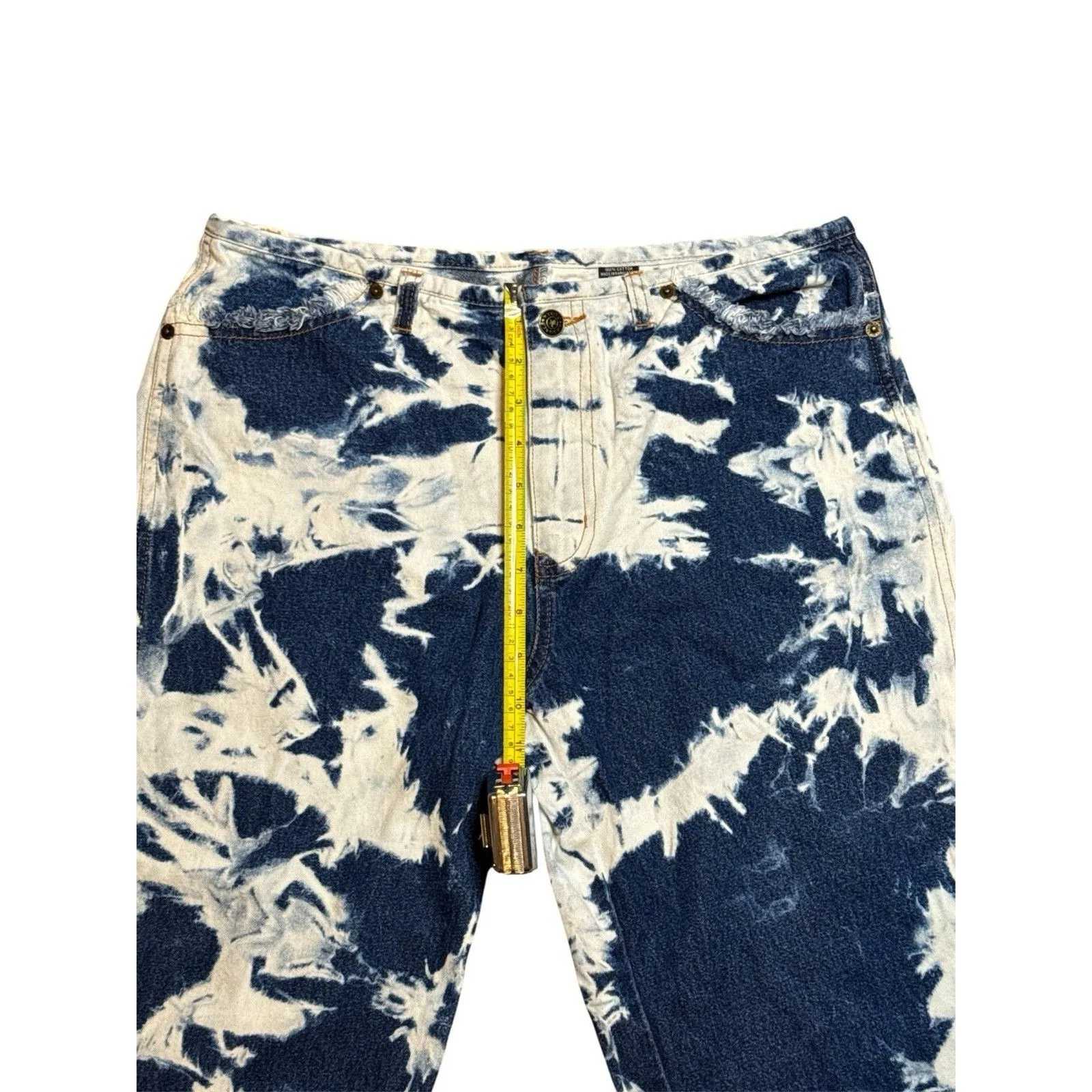 Kyoto Kasuals EST. 1996 Vintage Y2K Denim Bleach Wash Cropped Capri Size 9/10 Blue - Image 4