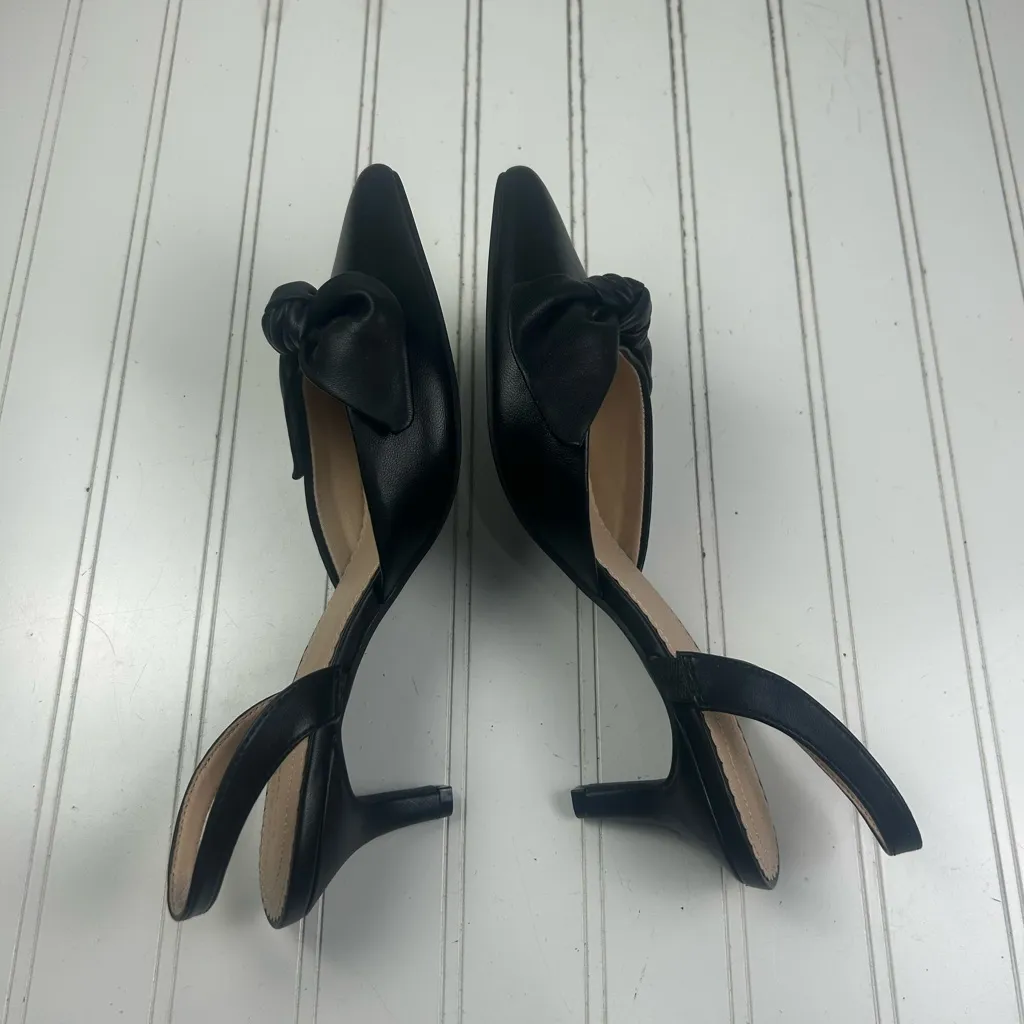 Isaac Mizrahi Black Slingback Bow Kitten Heels Pointed Toe Womenโs Size 9 - Image 5