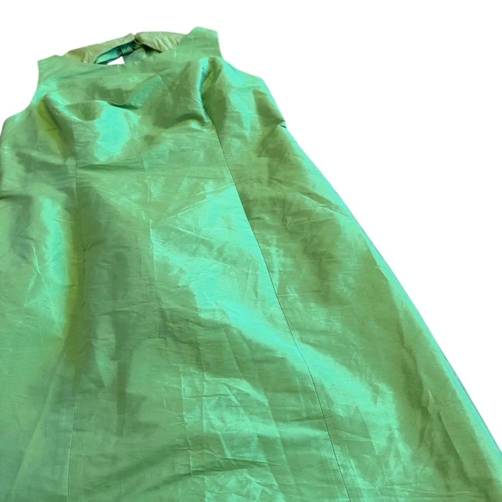 Alfred Sung Peau de Soie Dress Bow Appletini Green Sheath Size 16 Women's NWT - Image 4