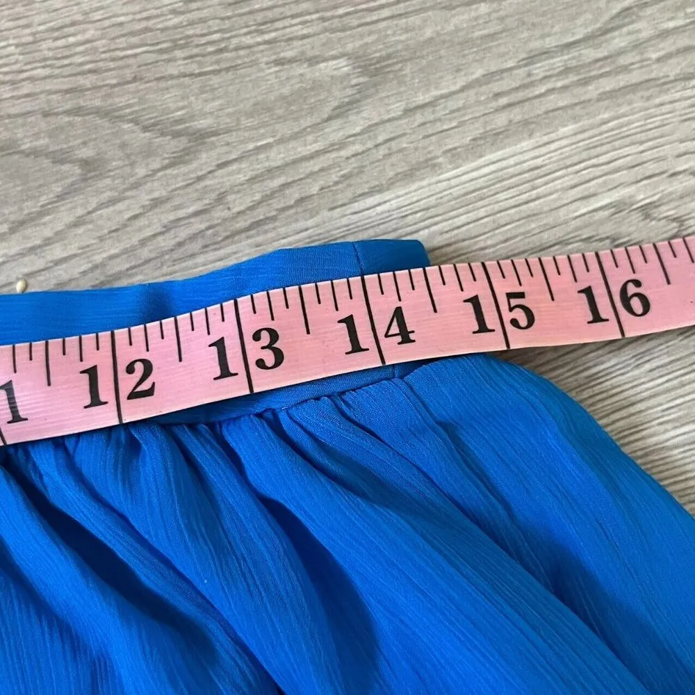 Alice + Olivia Womens Back Zip Pleated Mini Skirt Blue Size 8 Waist 29 - Image 8