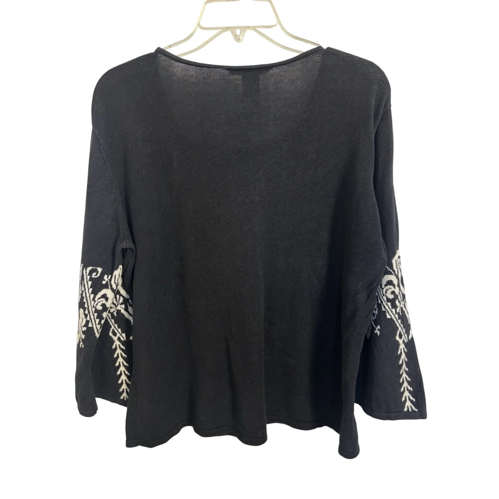 Vtg 90’s Black Ramie Blend Square Neck Boho Top Size Large Fairy Grunge Hippie - Image 2