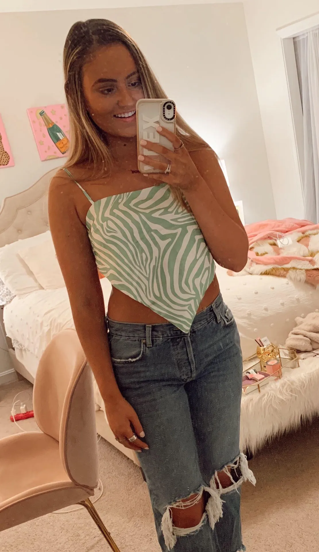 Princess Polly Green zebra top - Image 3