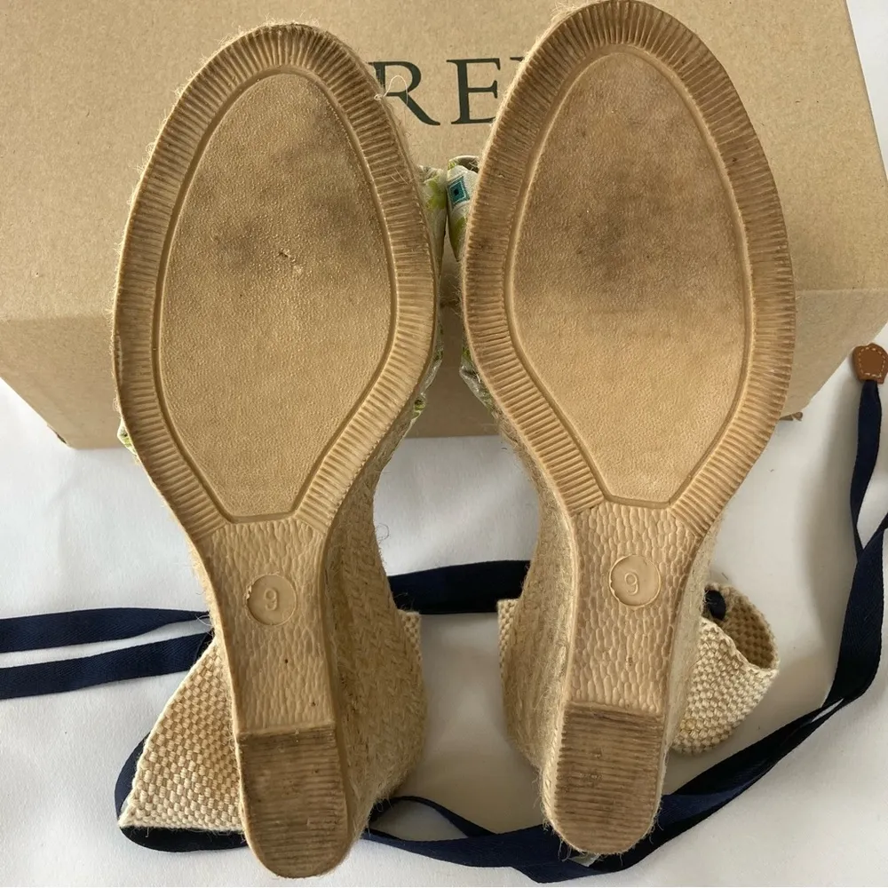 Almost New J. Crew Marianne Espadrilles Wedge Sandals in Clover Burst Color Sz 9 - Image 7