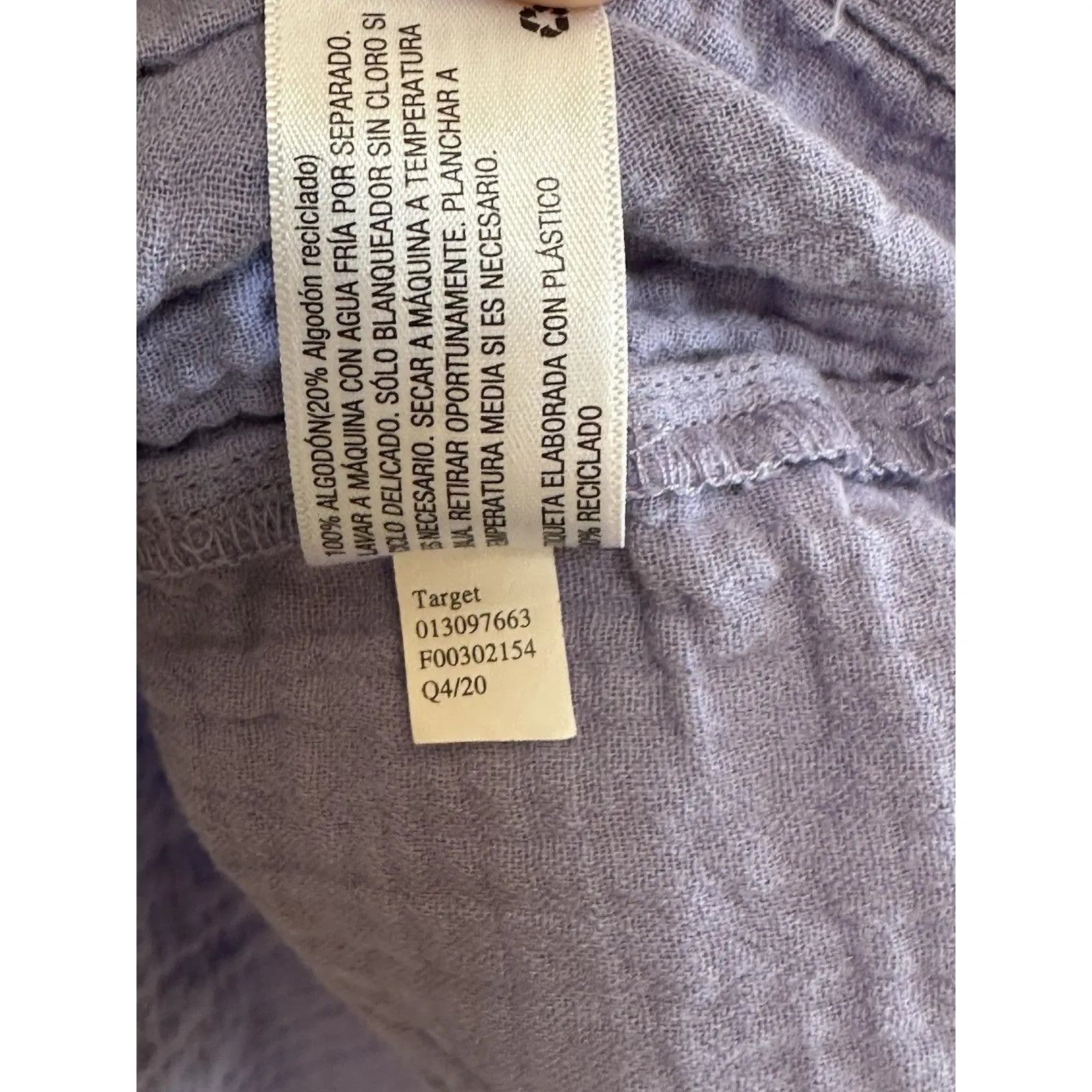 UNIVERSAL THREAD Sleeveless Tiered 100% Cotton Gauzy Babydoll Dress Lavender S - Image 3