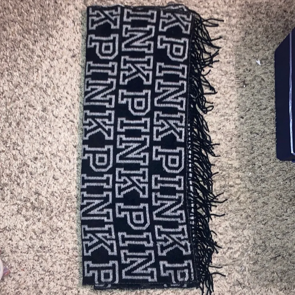 Gray & Black PINK Victoria Secret Shawl Scarf 27” x 88” - Image 5