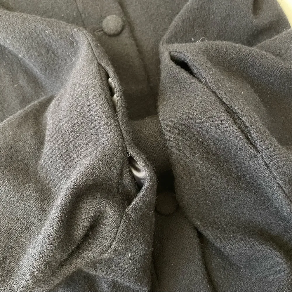 Nanette Lepore Black Wool Y2K Trench Bell Sleeve Pea Coat Size M - Image 5