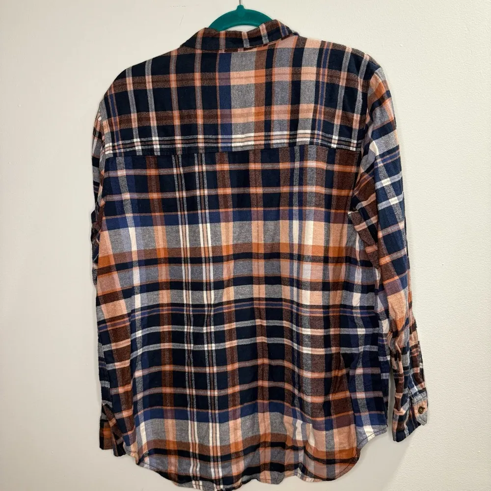 Universal Thread Blue and Orange Plaid Shirt - Size Large - Image 4