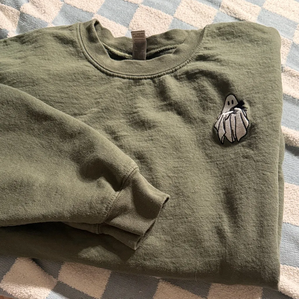 Crewneck Ghostie Sweatshirt Green Size XXL - Image 4
