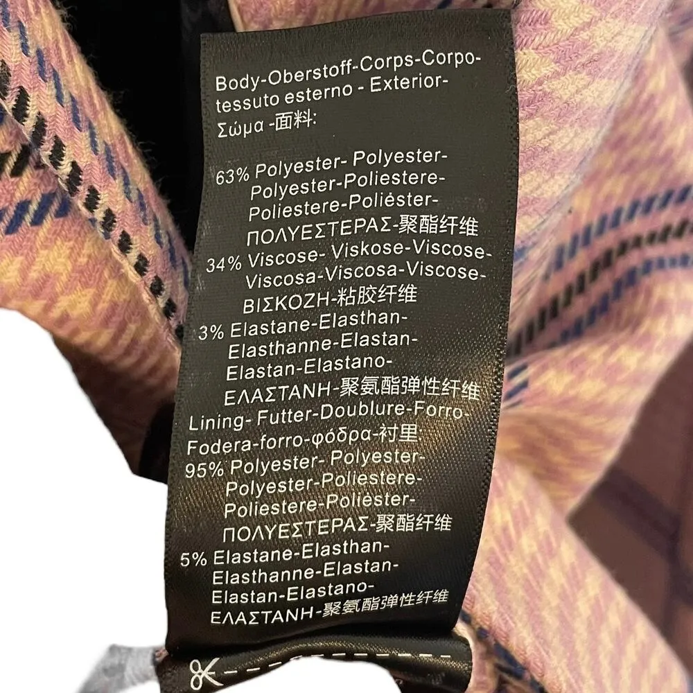 Scotch & Soda Houndstooth Checked Classic Tailored Blazer Womens Pink Size M - Image 13