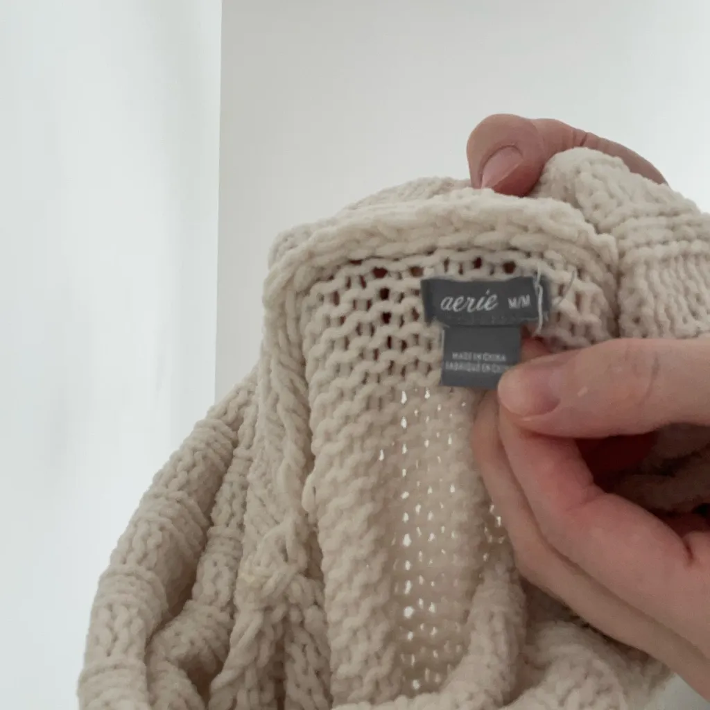 Aerie Cream Cowl Neck Sweater - Image 5