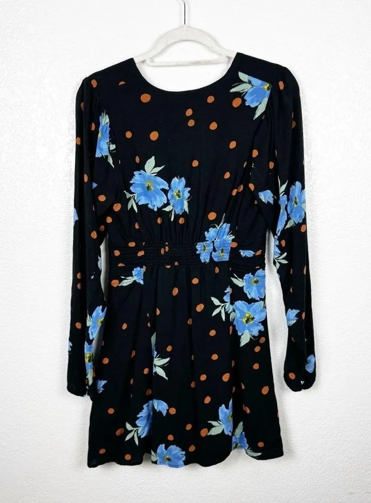 Free People Floral Long Sleeve Mini Dress In Moonlight Combo Size Small - Image 7