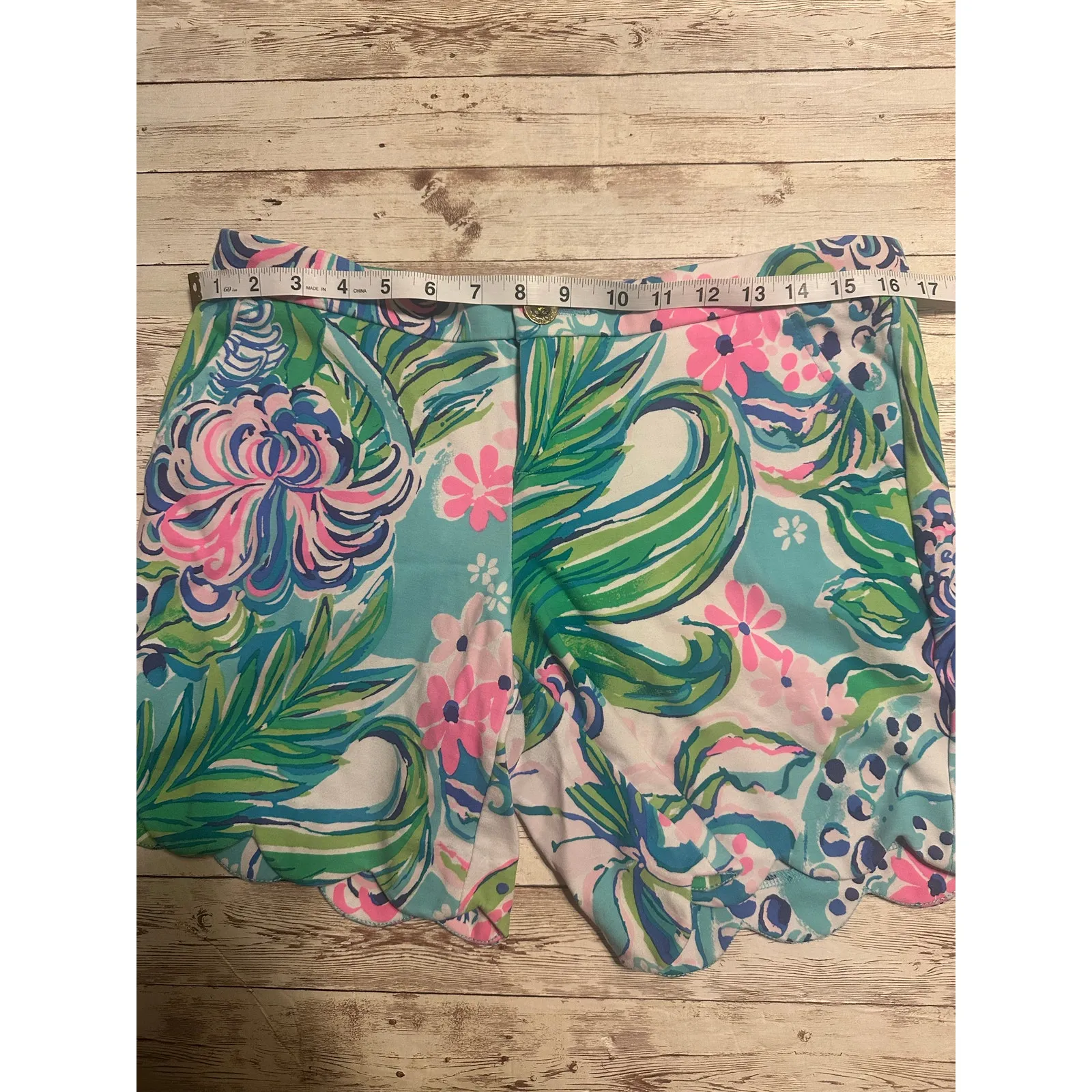 Lilly Pulitzer Darci Knit Shorts Women's Size 6 Coastal Preppy Scalloped Hem - Image 7