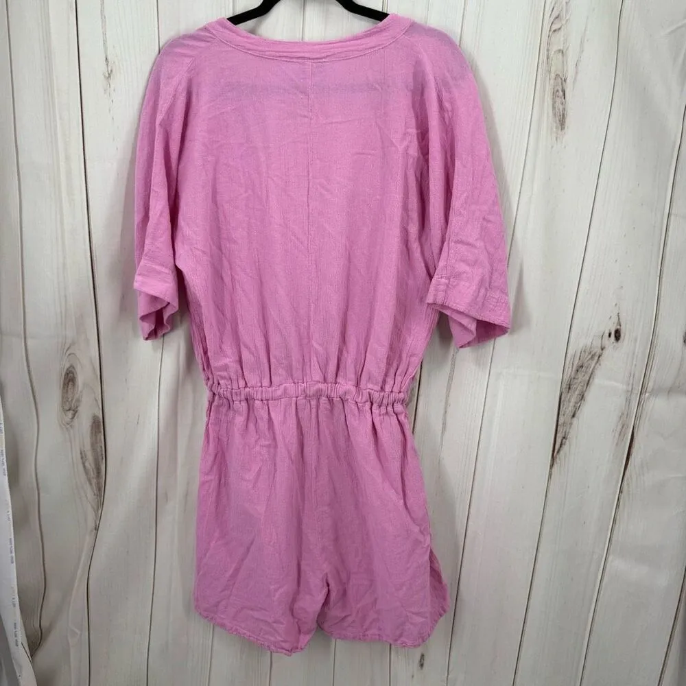 Oh My Gauze Women’s 2 Pink Romper LagenLook Minimalist Artsy Size L - Image 4