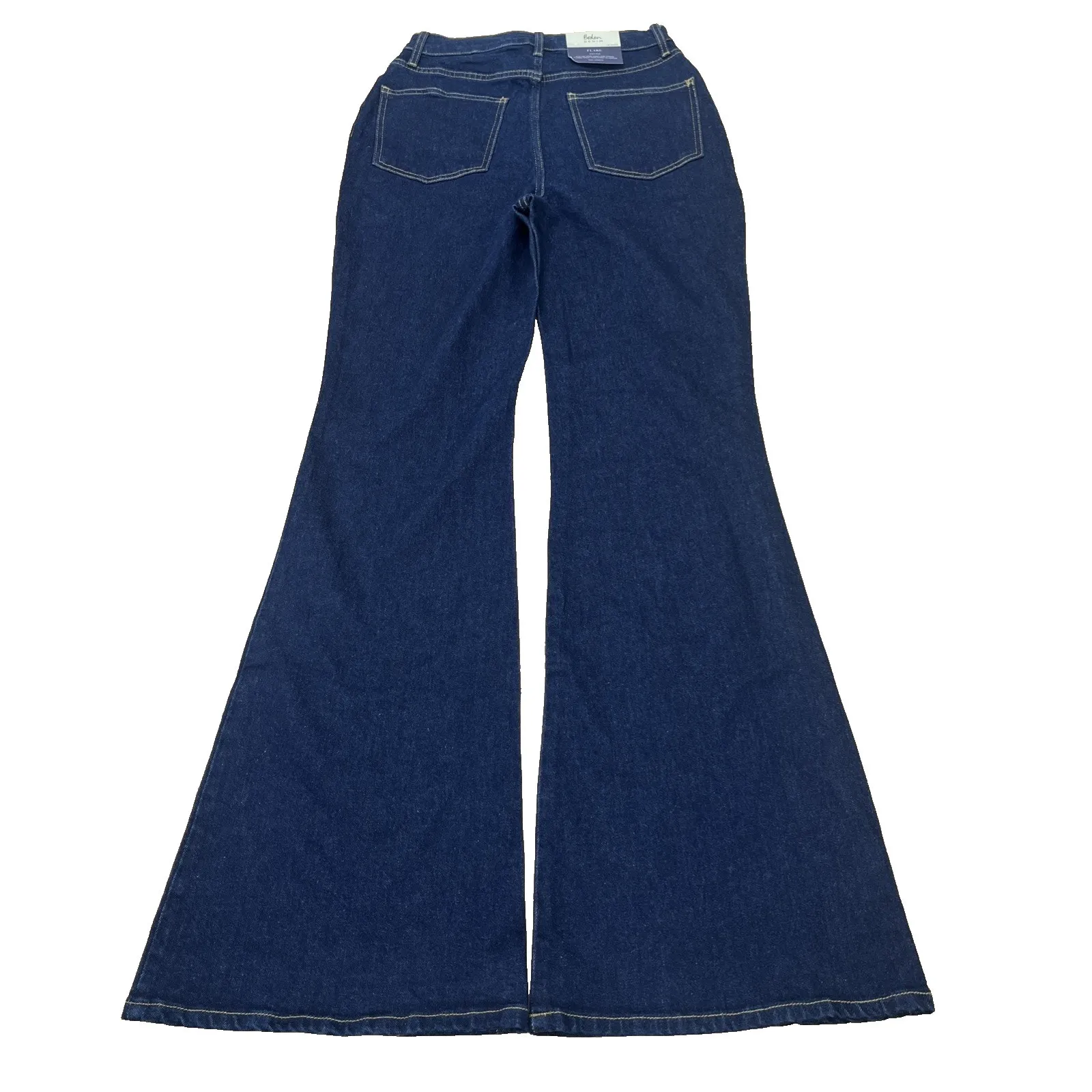 Boden Jeans Womens Blue High Rise Slim Denim Flare Dark Wash Size 12 Long - Image 2