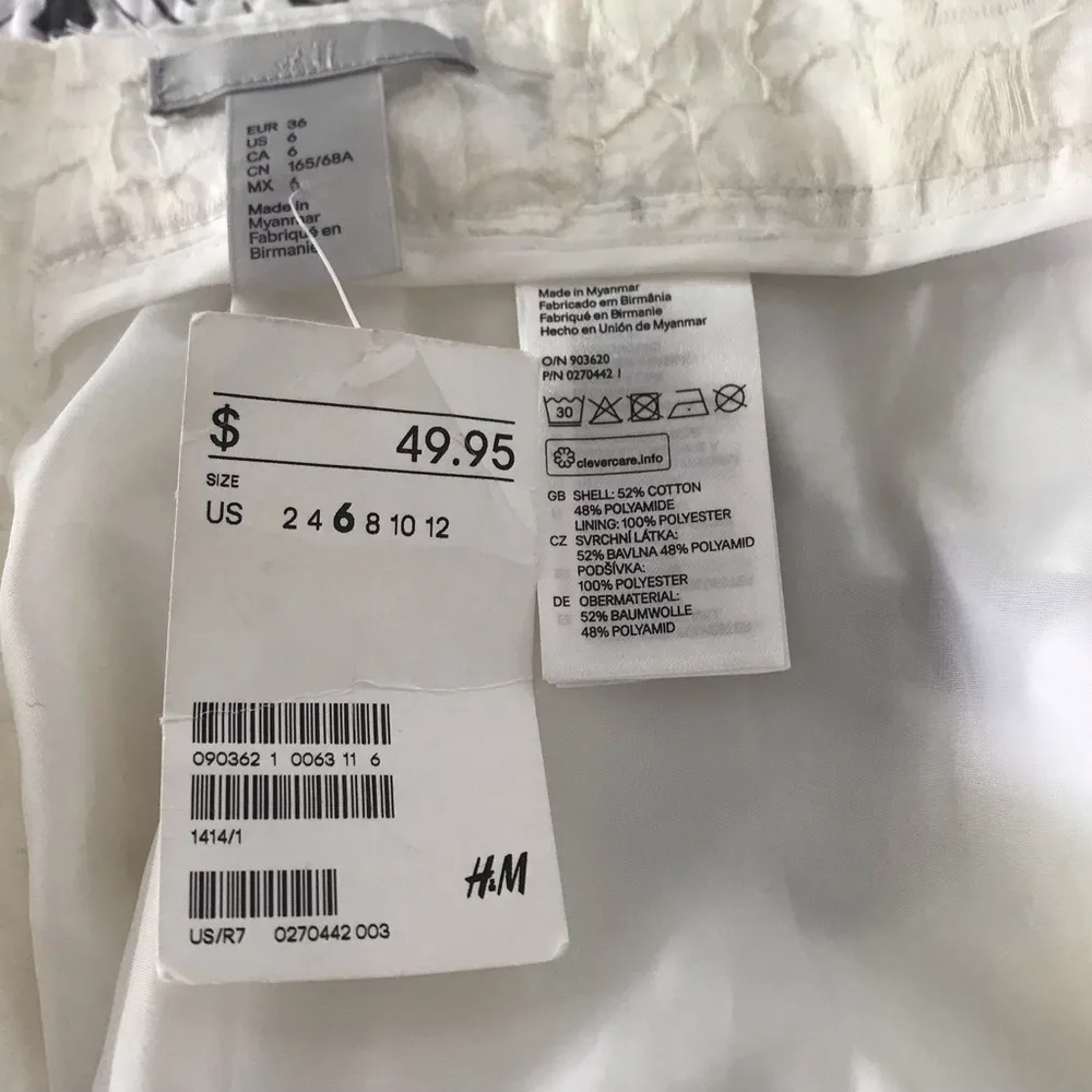 NWT H&M creamy white floral appliqué pleated skirt - Image 9