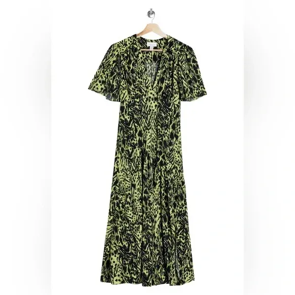 Animal Print Angel Sleeve Midi Dress 2 - Image 5