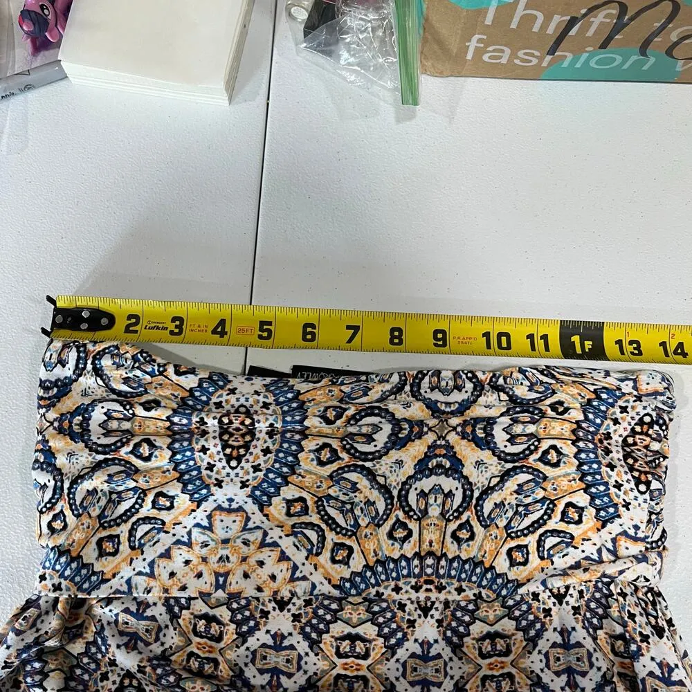 Cynthia Rowley Kaleidoscope Print Flip Waist Maxi Skirt Super Soft Womens Med - Image 5