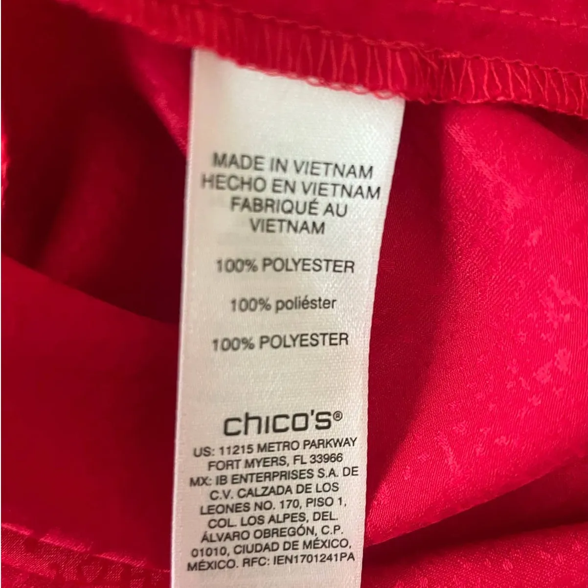 Chicos Women Top S Red Tone On Tone‎ Animal Print Lightweight Flowy Work Office - Image 10